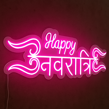 LED Neon Sign Board – Happy Navratri Wall Decor