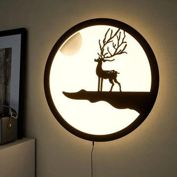🦌 Reindeer Acrylic LED Wall Light – Nature Inspired Décor
