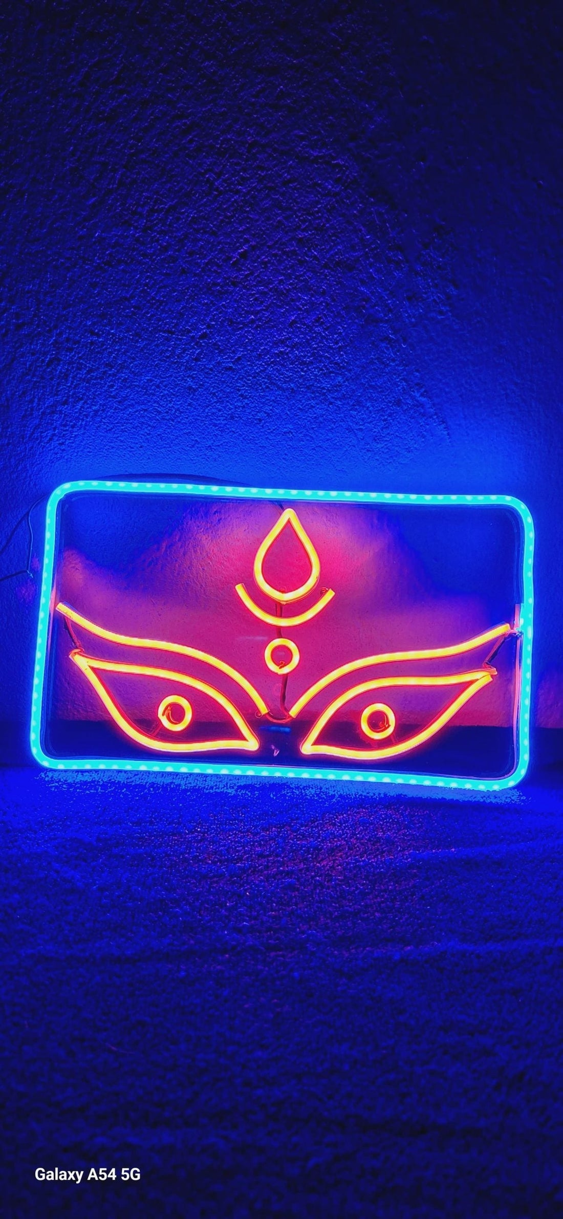 LED Neon Sign – Durga Maa Eyes Design (Navratri Special)