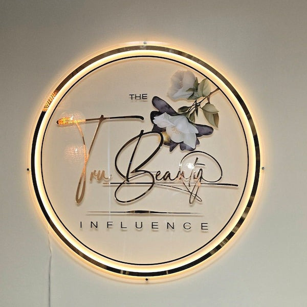 Custom  Acrylic Logo Sign with UV prints And Backlit Light