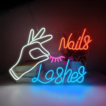 Nails Lashes Neon Sign