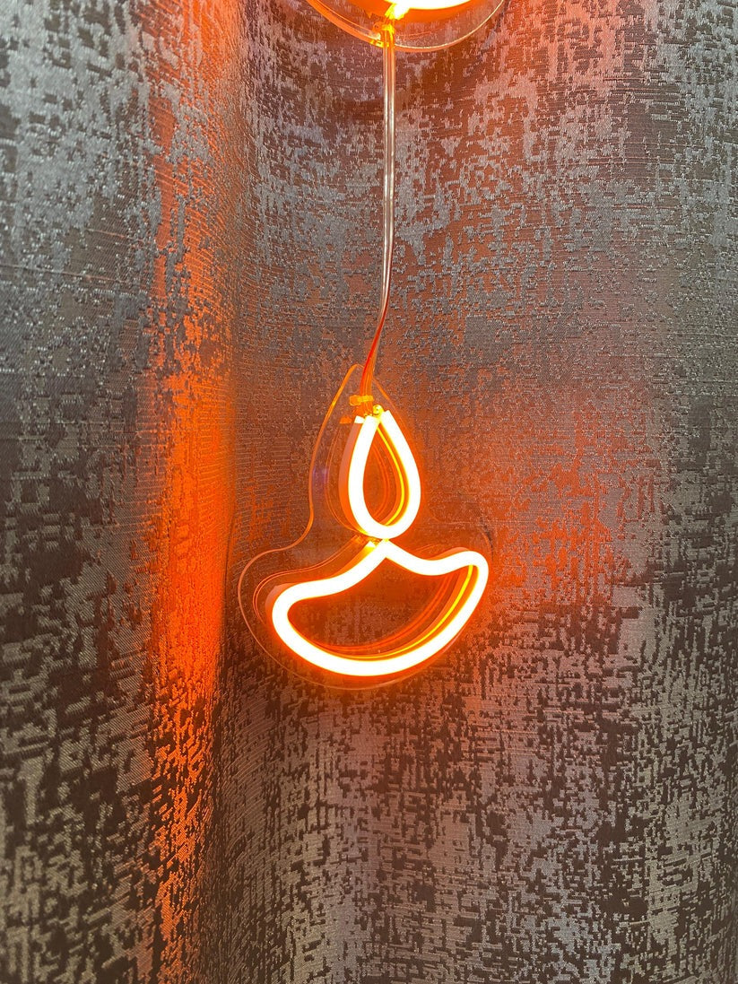 Diwali Diya Neon LED String Light – Festive Curtain Hanging Decoration