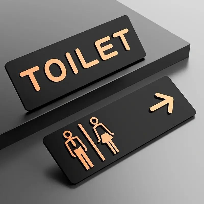 Custom Acrylic Washroom & Toilet Sign Boards | Modern Directional Signag