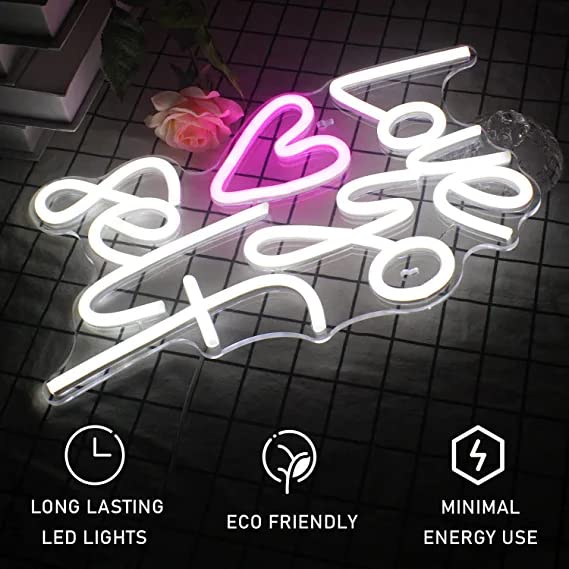 Love Yoself Neon Sign White Pink LED Neon Lights for Wall Decor Neon Light Signs for Bedroom Home Living Room ,Birthday Party Gifts, Game Room, Led Light for Christmas Decorations