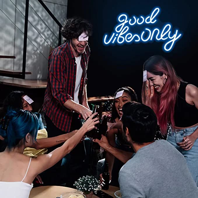 Good Vibes Only Neon Signs for Wall Decor Neon Lights for Bedroom Led Signs for Living Room Beer Bar Game Room Hotel Birthday Party Restaurant Christmas Led Art Wall Decorative Lights (Blue)