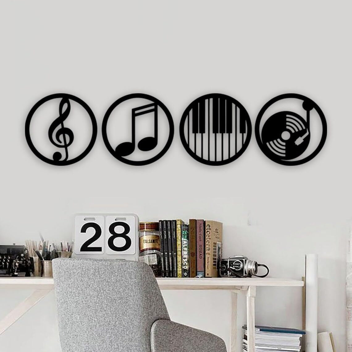 🎶 Music Theme Acrylic Wall Art Set (4 Pieces)