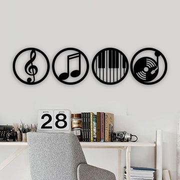 🎶 Music Theme Acrylic Wall Art Set (4 Pieces)