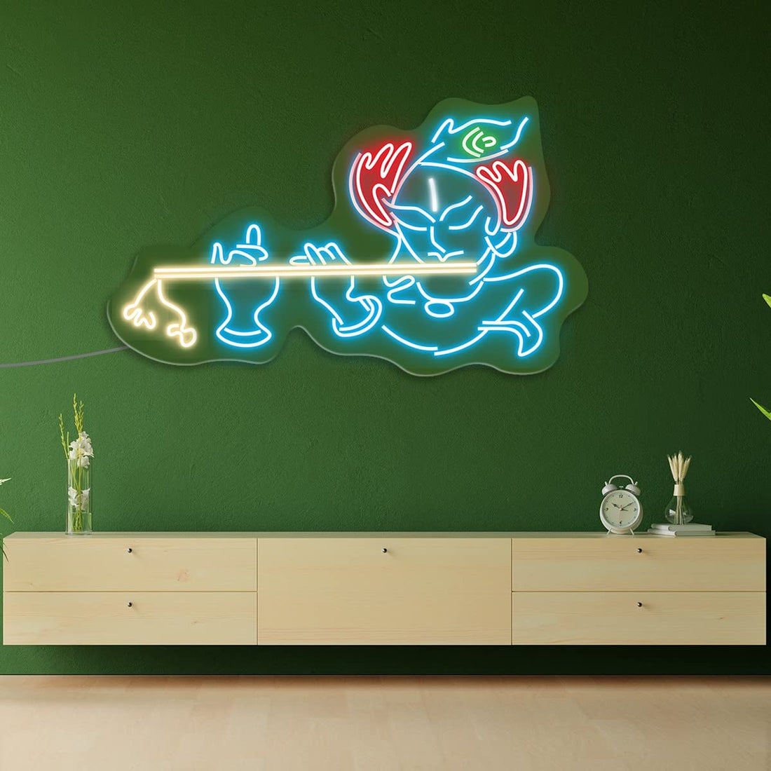 Lord Krishna Led Neon Light Sign Wall Decor