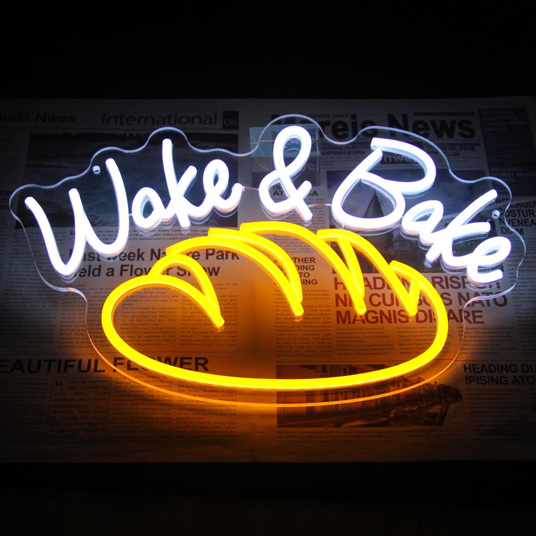Wake And Bake Neon Sign Bakery