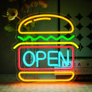 Burger Open Neon