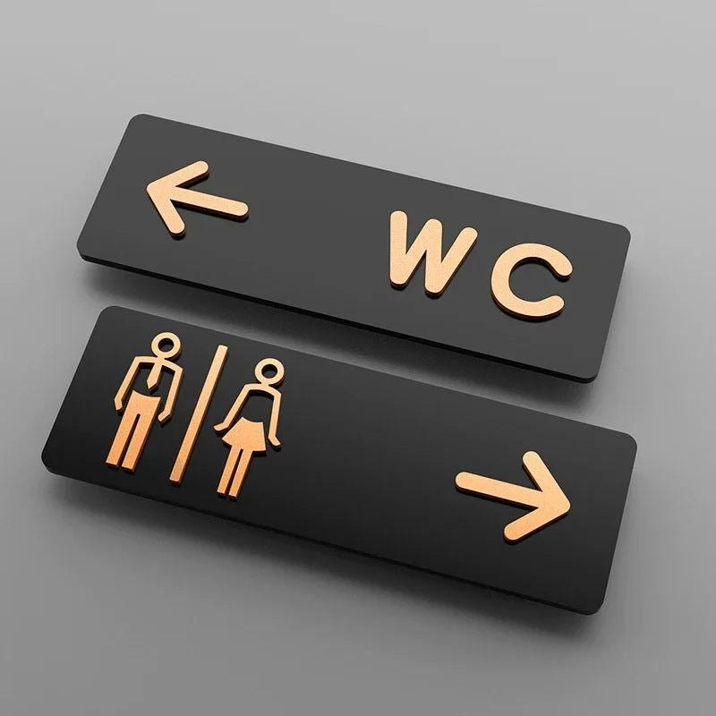 Custom Acrylic Washroom & Toilet Sign Boards | Modern Directional Signag