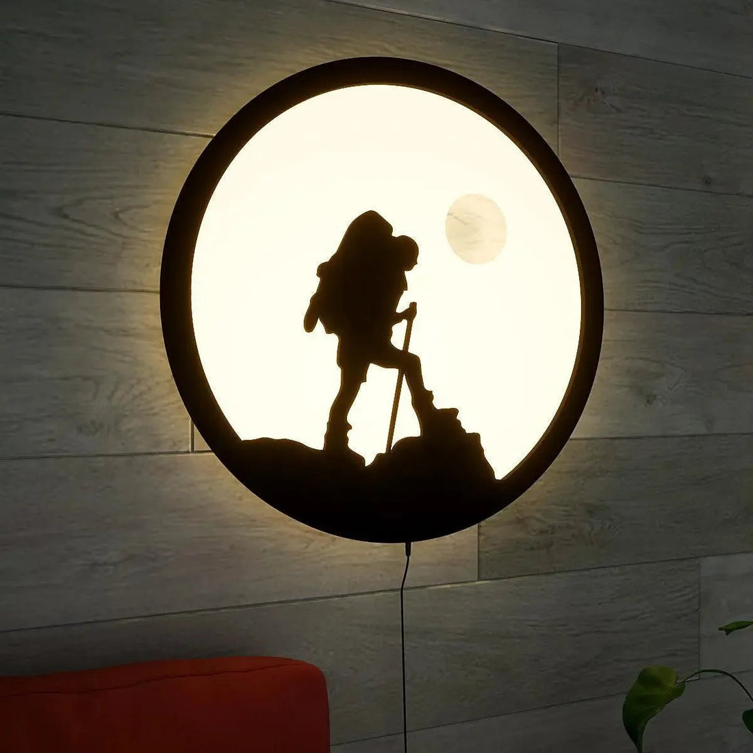 🌙 Hiker Wall Light – Acrylic LED Décor