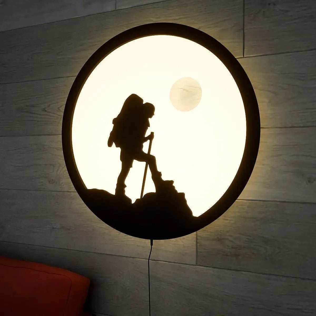 🌙 Hiker Wall Light – Acrylic LED Décor