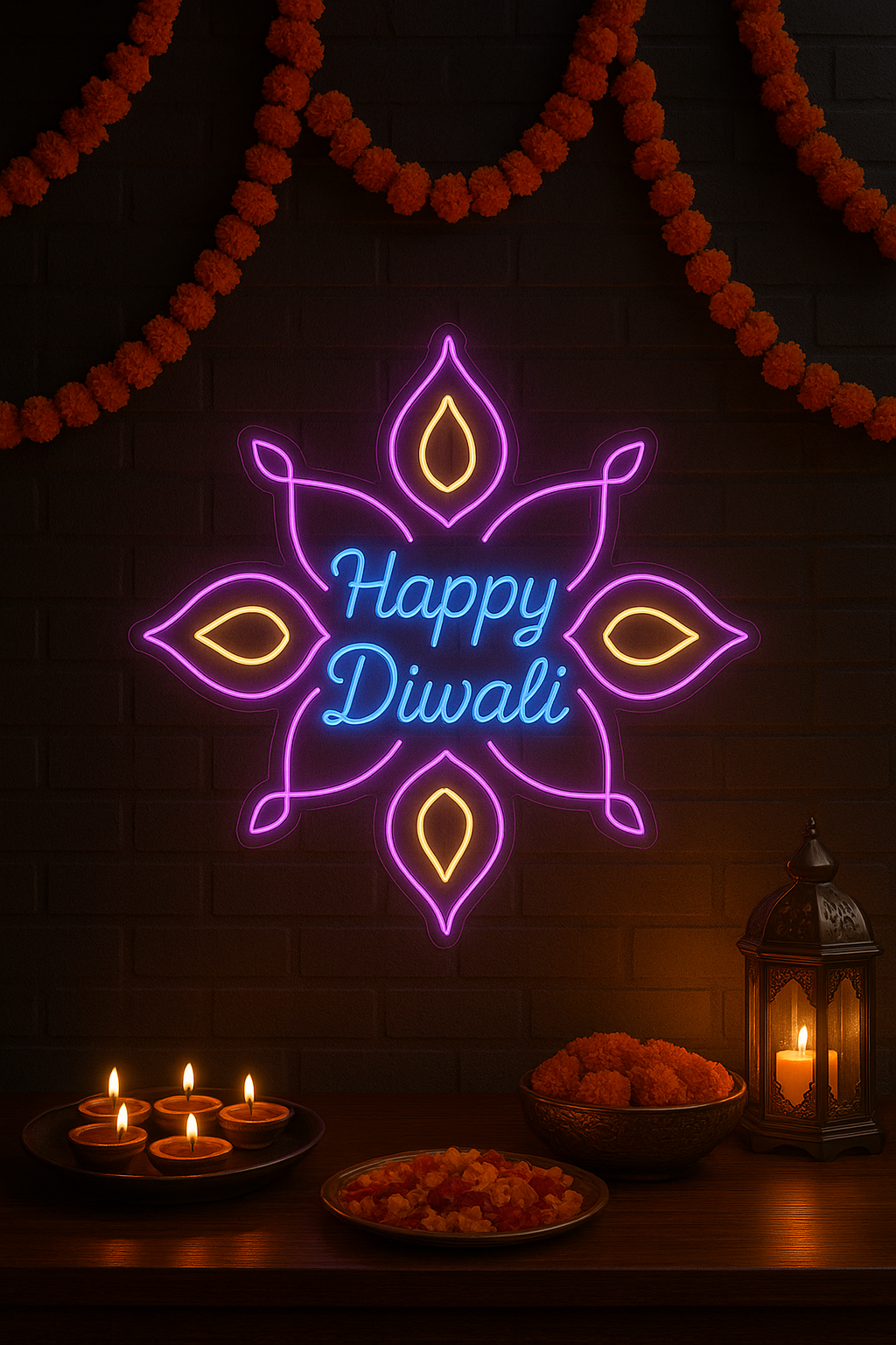 ✨ Happy Diwali Neon LED Sign – Premium Festive Decoration for Home, Office & Events