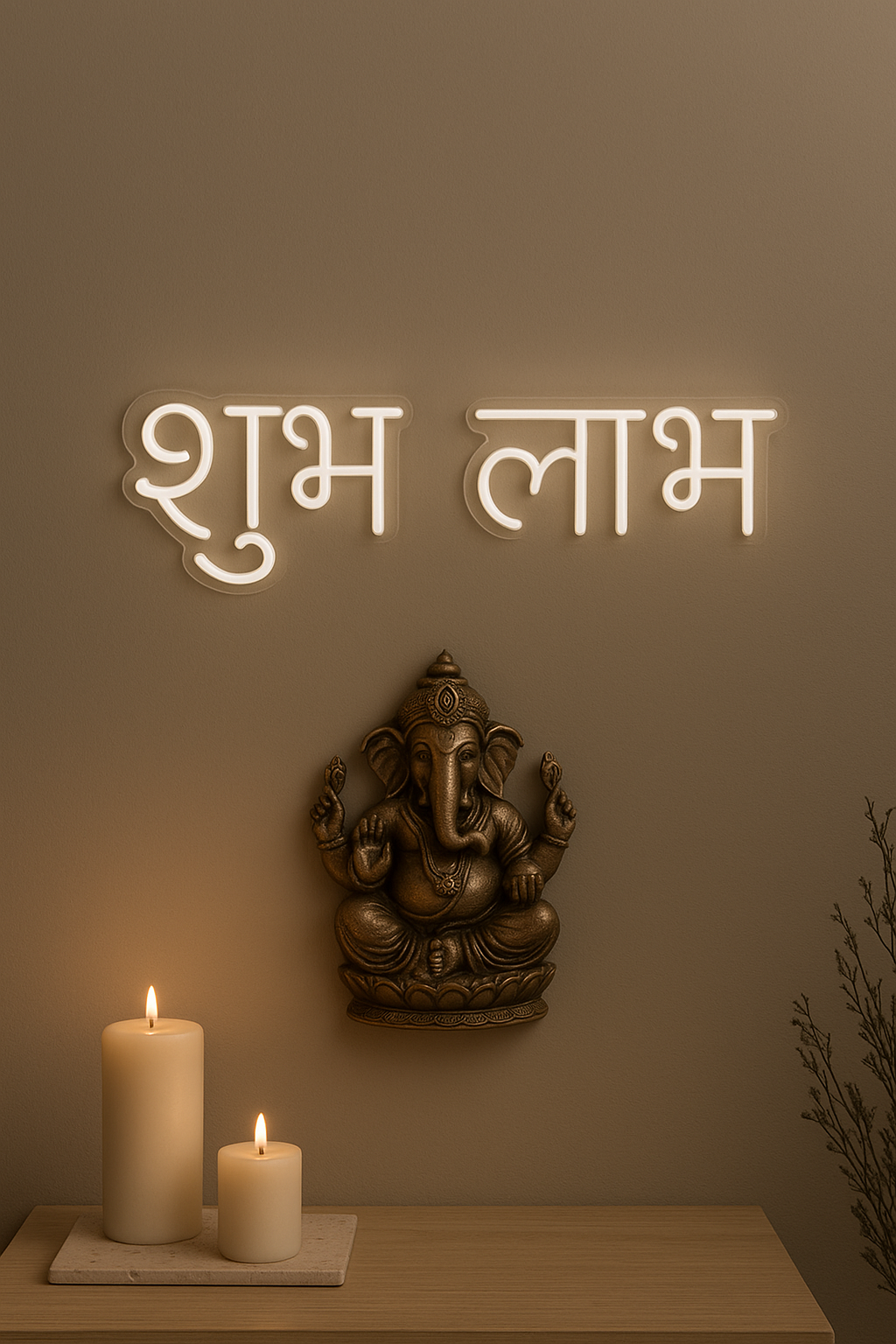 ✨ शुभ लाभ Neon LED Sign – Perfect for Home Temple, Shop & Festive Decoration