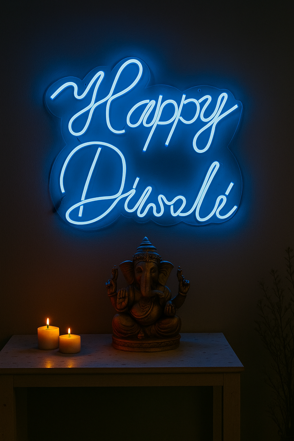 ✨ Happy Diwali Neon LED Sign – Festive Wall Decoration ✨