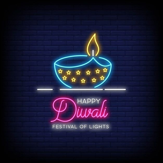 🪔 Happy Diwali Festival of Lights – Neon LED Sign