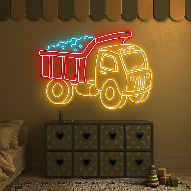 🚚 Dump Truck Neon Sign 💡