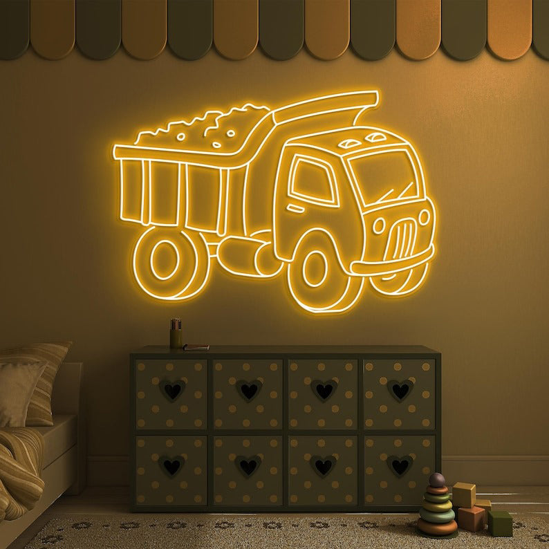 🚚 Dump Truck Neon Sign 💡