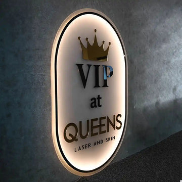 🌟 Oval Acrylic LED Backlit Sign – Premium Glow Effect Branding Board