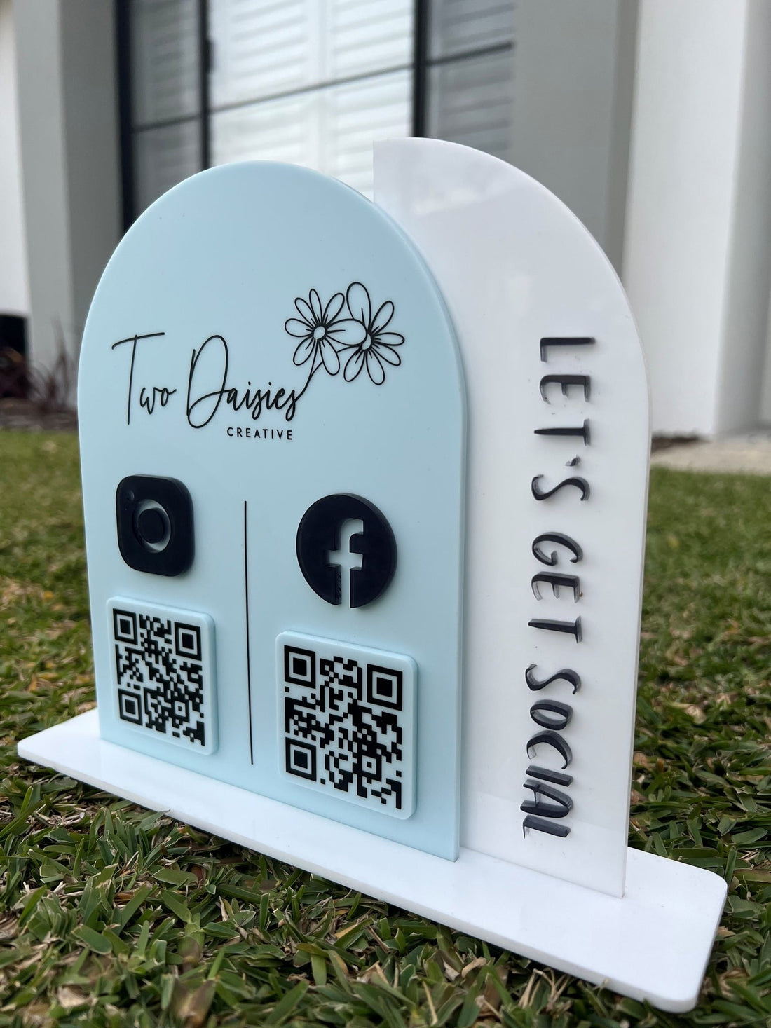 Custom Acrylic Social Media QR Code Sign – Modern Business Display