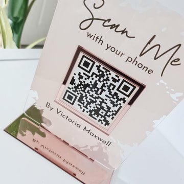 Custom Acrylic Review QR Code Stand – Modern Counter Display for Businesses