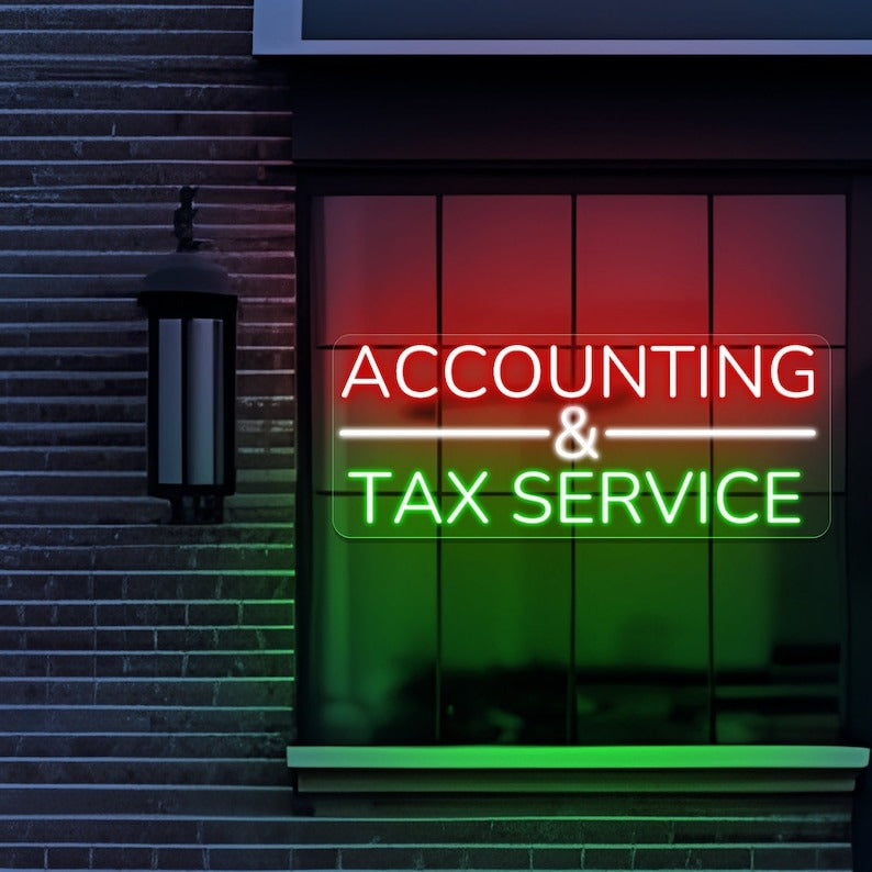 💼 Accounting and Tax Service Neon Sign