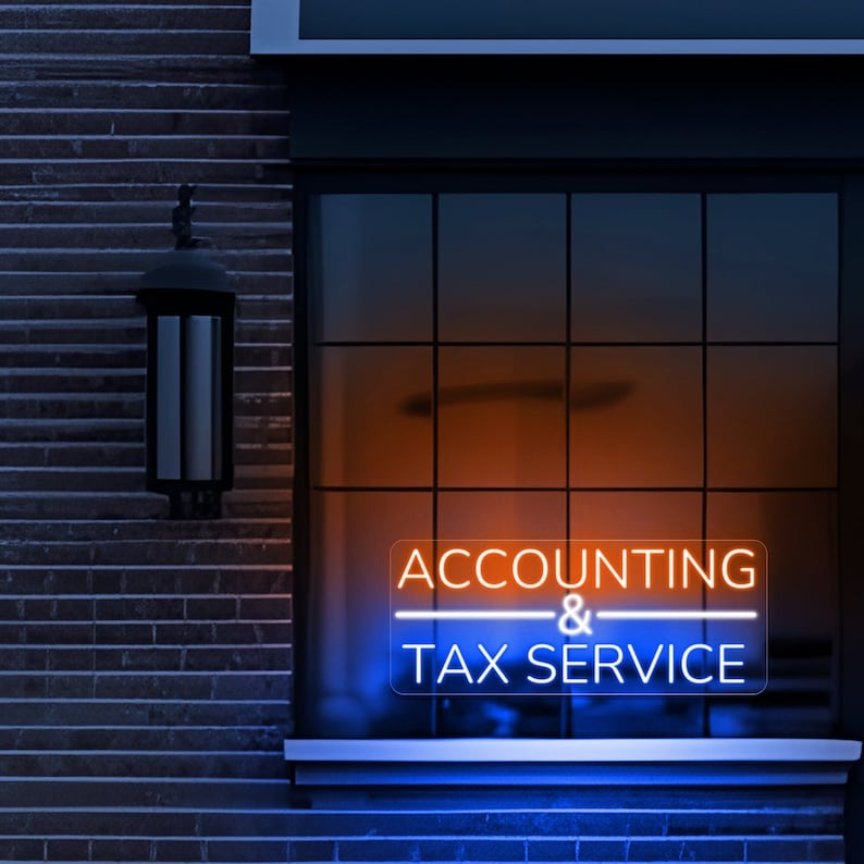 💼 Accounting and Tax Service Neon Sign