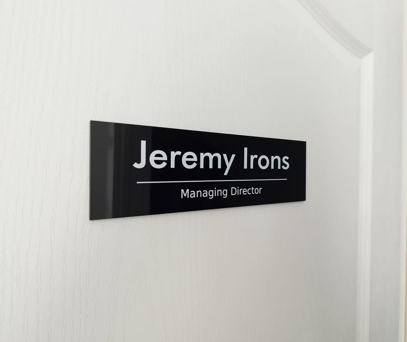 Personalized Wall Sign, Door Name Plate, Executive Sign, Office Sign, Double Sided Mounting Tape.