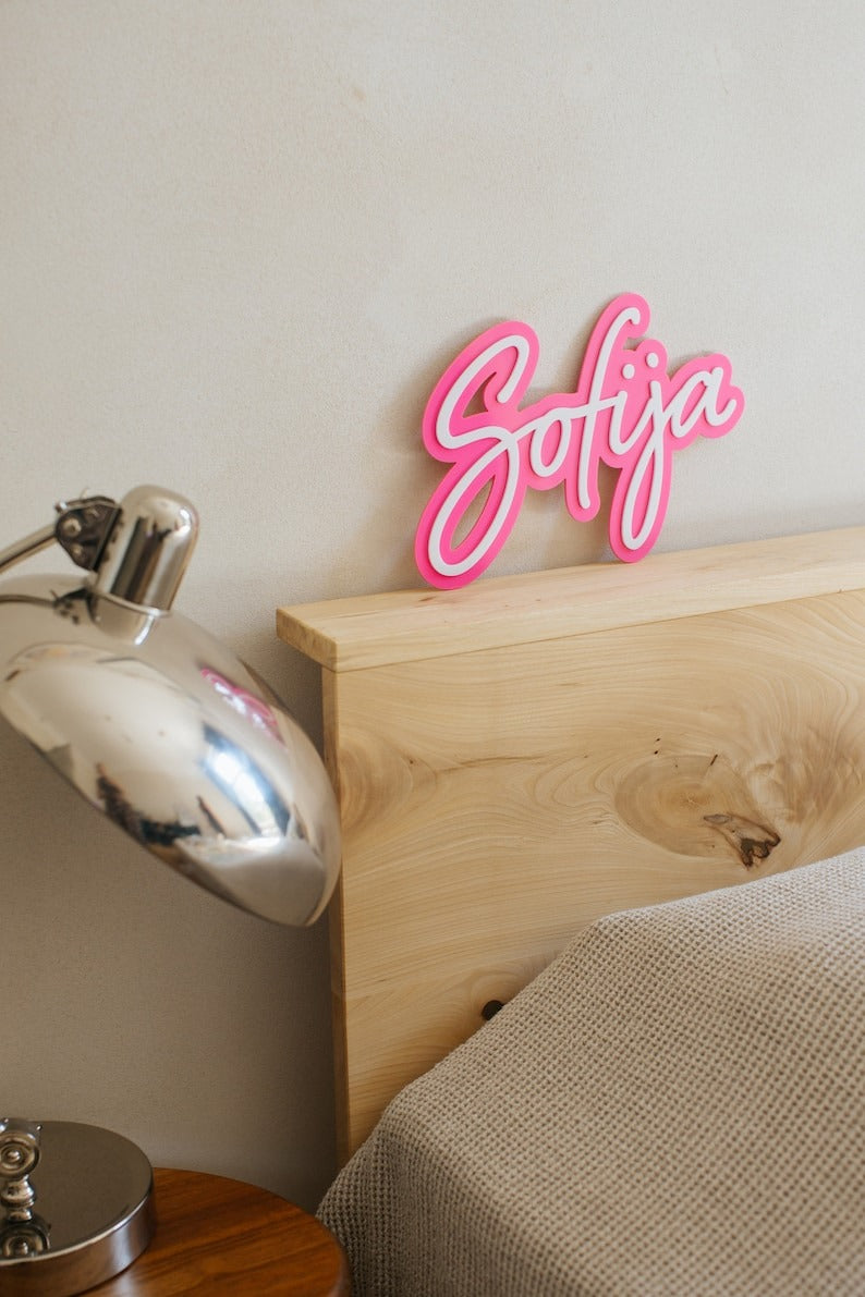 3D Layered name sign, acrylic cut out letters, name cutouts, teenager personalized prenom bois, custom baby name large wall letters