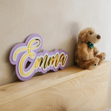 Last name sign, teenager custom acrylic 3D name, cabin door sign, large name cut out wall letters, teen layered name sign pupil