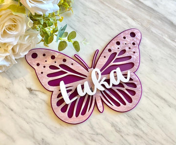 Personalised Butterfly Name Sign | Acrylic Custom Sign | Nursery | Kids Bedroom Plaque | Wall Decor | Wall Art | Event Signage | Birthday