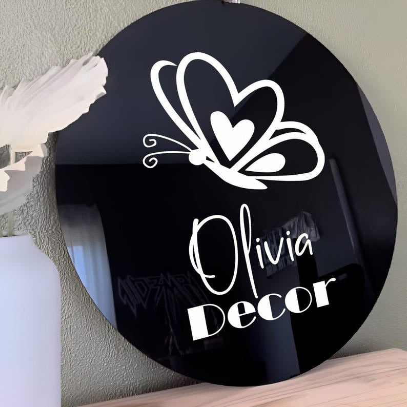Custom  Acrylic Logo Sign in Black and white Combination