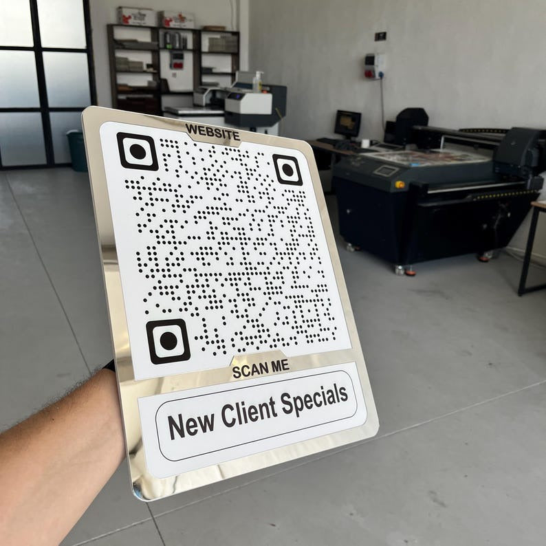 Custom Acrylic QR Code Sign – Modern Display for Business & Shops