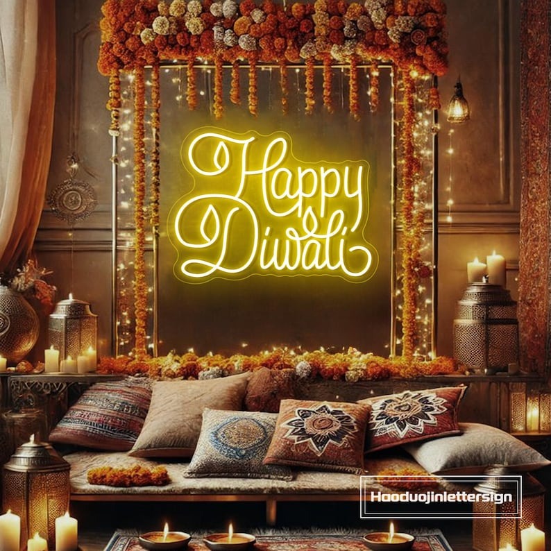✨ Happy Diwali Neon LED Sign – Premium Festive Wall Decoration