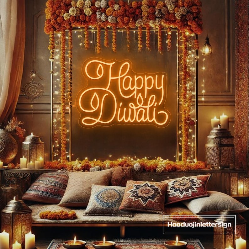 ✨ Happy Diwali Neon LED Sign – Premium Festive Wall Decoration