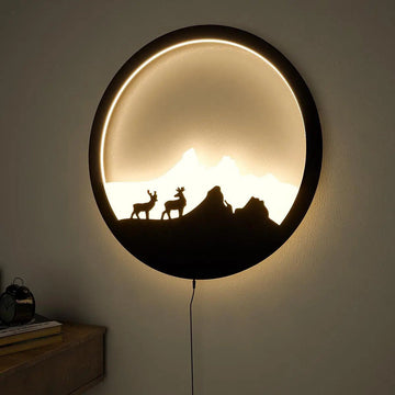 ⛰️ Mountain &amp; Deer Acrylic LED Wall Light – Nature Theme Décor  Transform your walls with